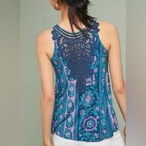 Anthropologie Akemi + Kin Epoca Crocheted Floral Top Medium